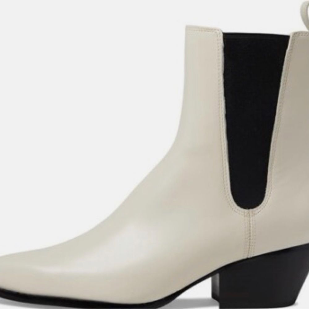 Michael Kors leather Cream and Black Ankle Booties